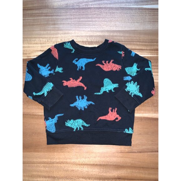 Cat & Jack Toddler Boys Dinosaur Print Black Sweatshirt Size 2T - Picture 5 of 10
